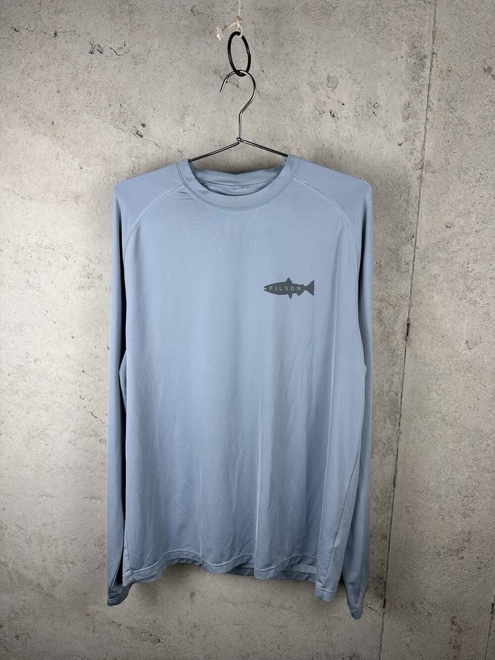 Filson Barrier Blue Quick Dry Hunting Fishing Layer Long Sleeve Shirt Sz Large